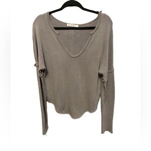 We The Free Taupe Sweater Oversized with raw edge seams. Size M.
